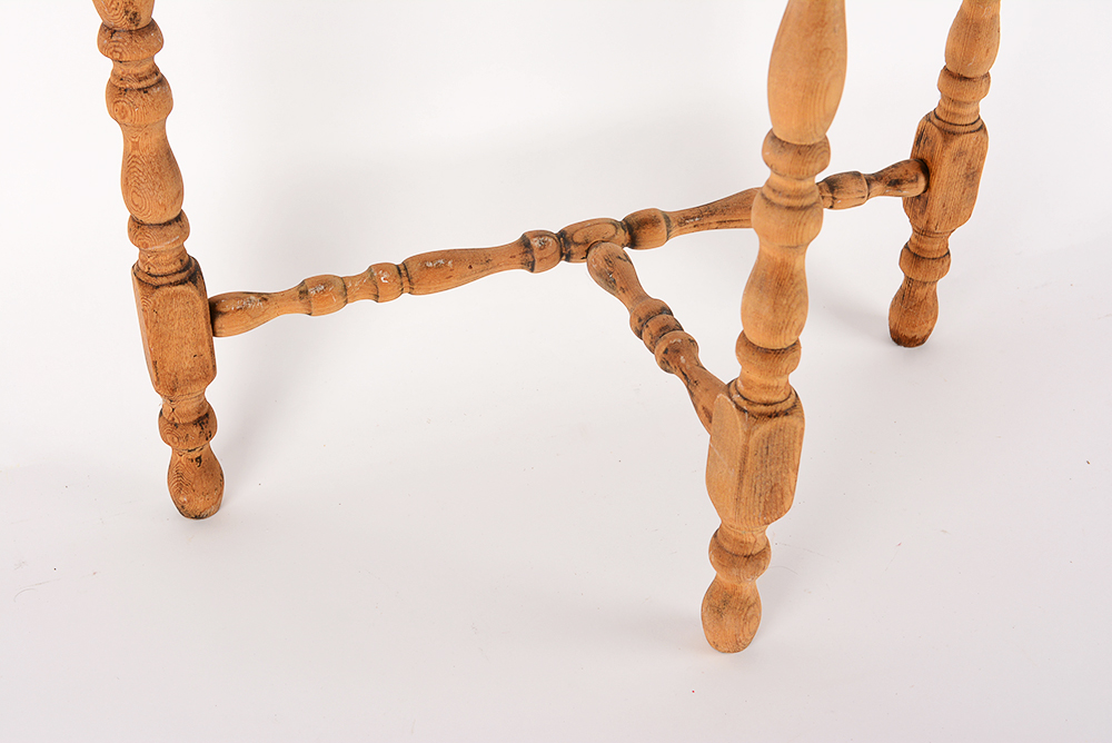 Three-Legged Bare Wood Accent Table