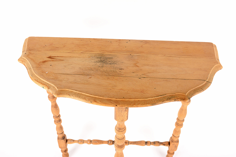 Three-Legged Bare Wood Accent Table