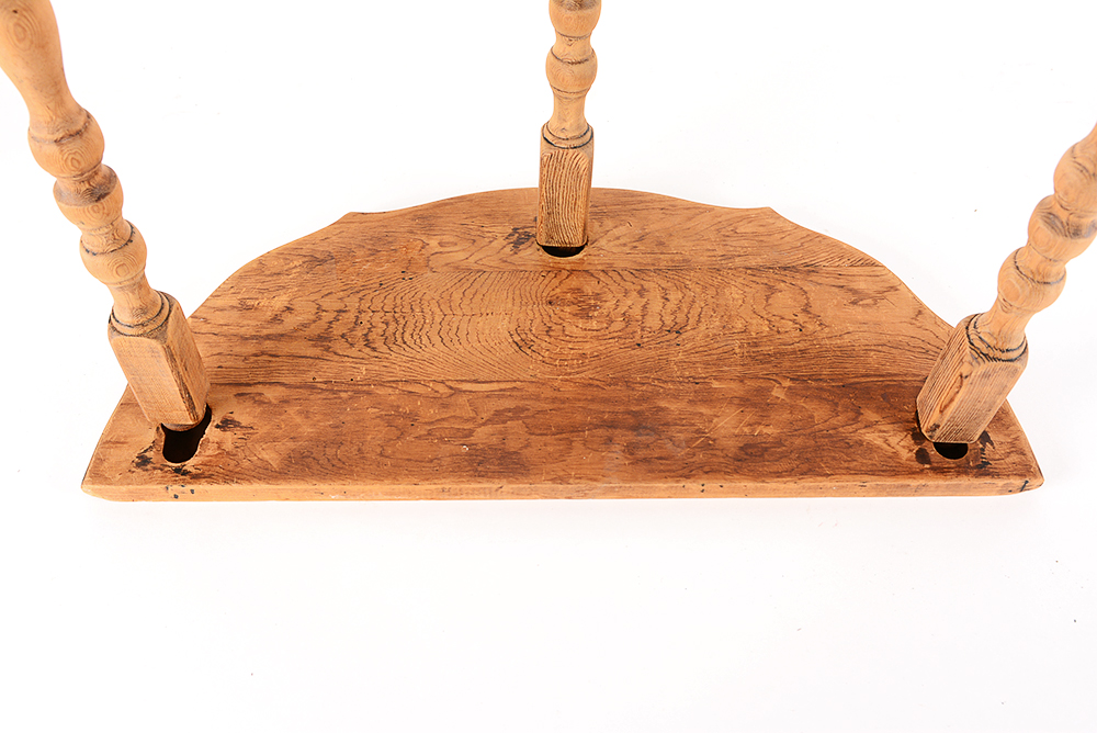 Three-Legged Bare Wood Accent Table