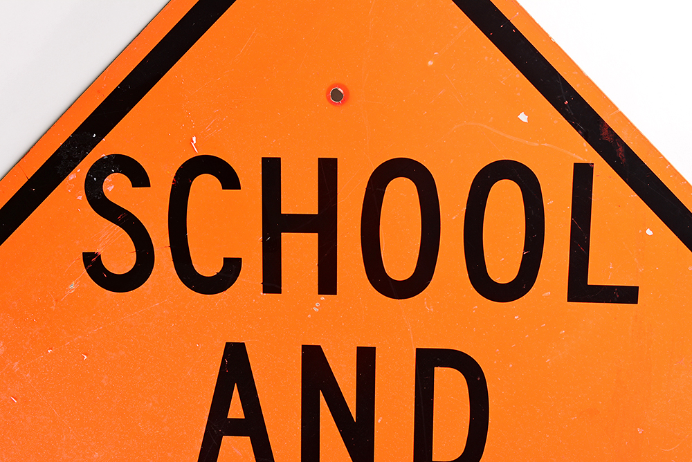School and Playground Zone Metal Sign
