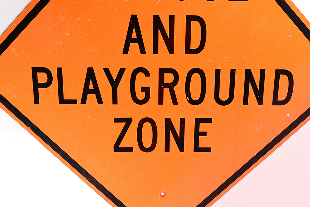 School and Playground Zone Metal Sign