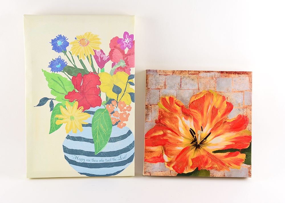 Decorative Floral Art on Canvas
