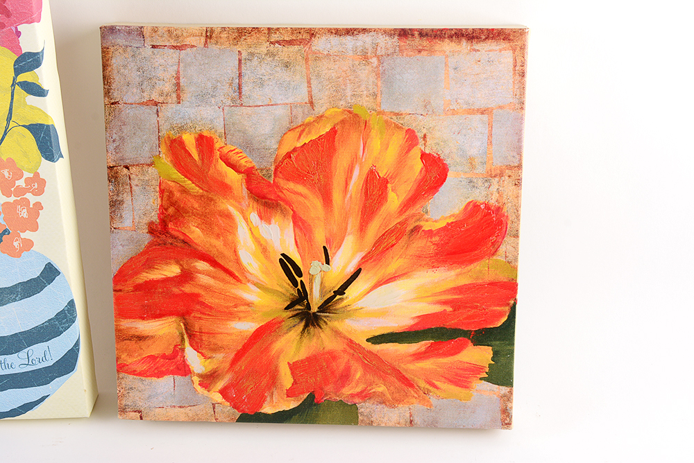 Decorative Floral Art on Canvas