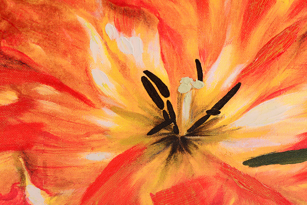 Decorative Floral Art on Canvas