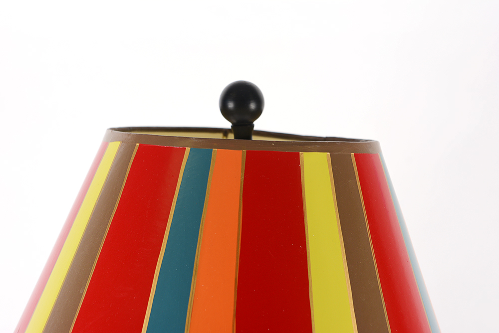 Multi Colored Striped Table Lamp