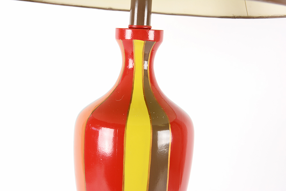 Multi Colored Striped Table Lamp