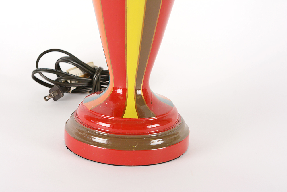 Multi Colored Striped Table Lamp