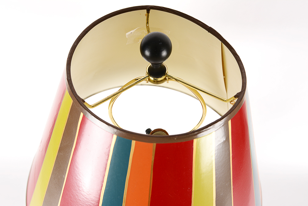 Multi Colored Striped Table Lamp