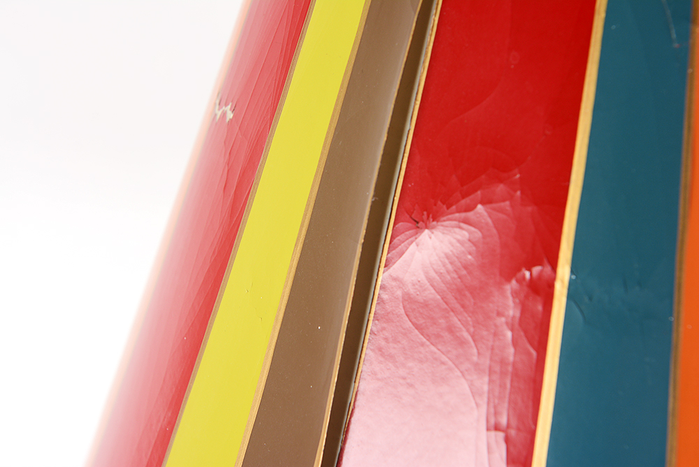 Multi Colored Striped Table Lamp