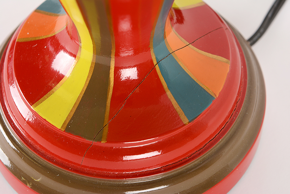 Multi Colored Striped Table Lamp