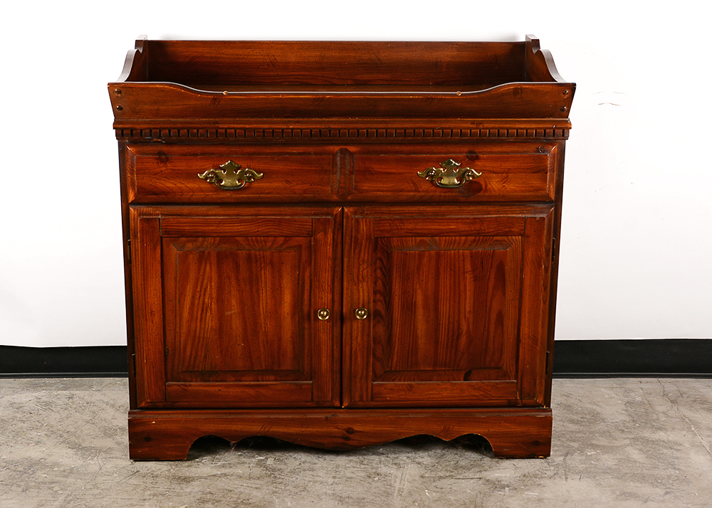 Vintage Dark Stained Pine Dry Sink