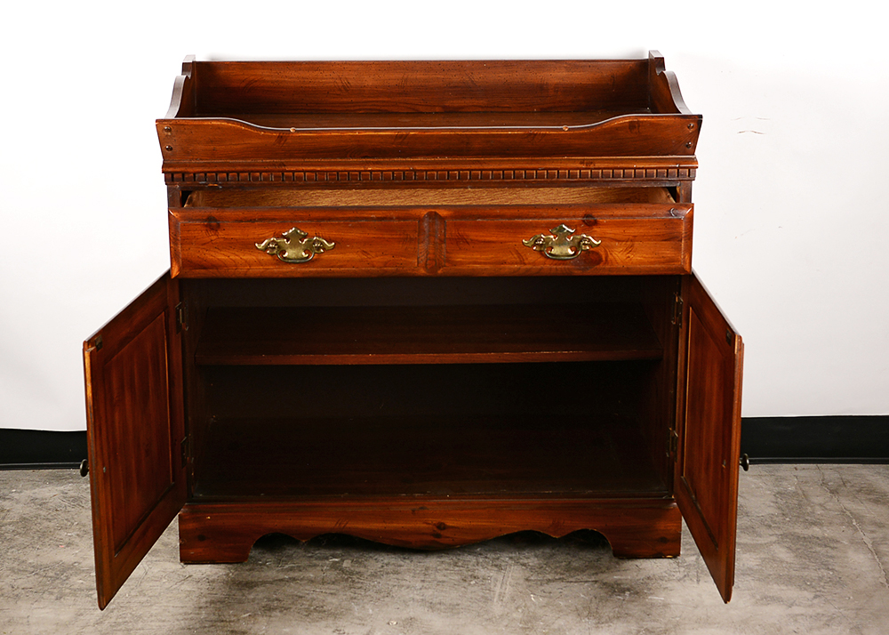 Vintage Dark Stained Pine Dry Sink