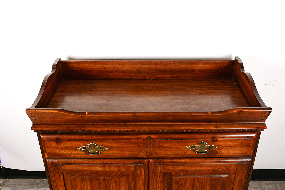 Vintage Dark Stained Pine Dry Sink