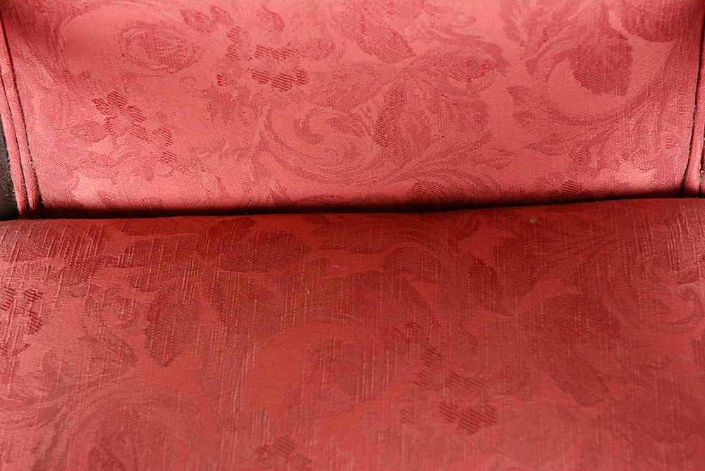 Faux Wood and Wicker Upholstered Chair