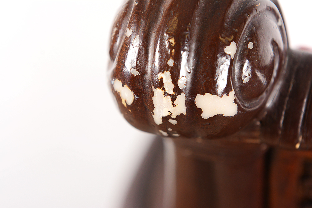 Faux Wood and Wicker Upholstered Chair