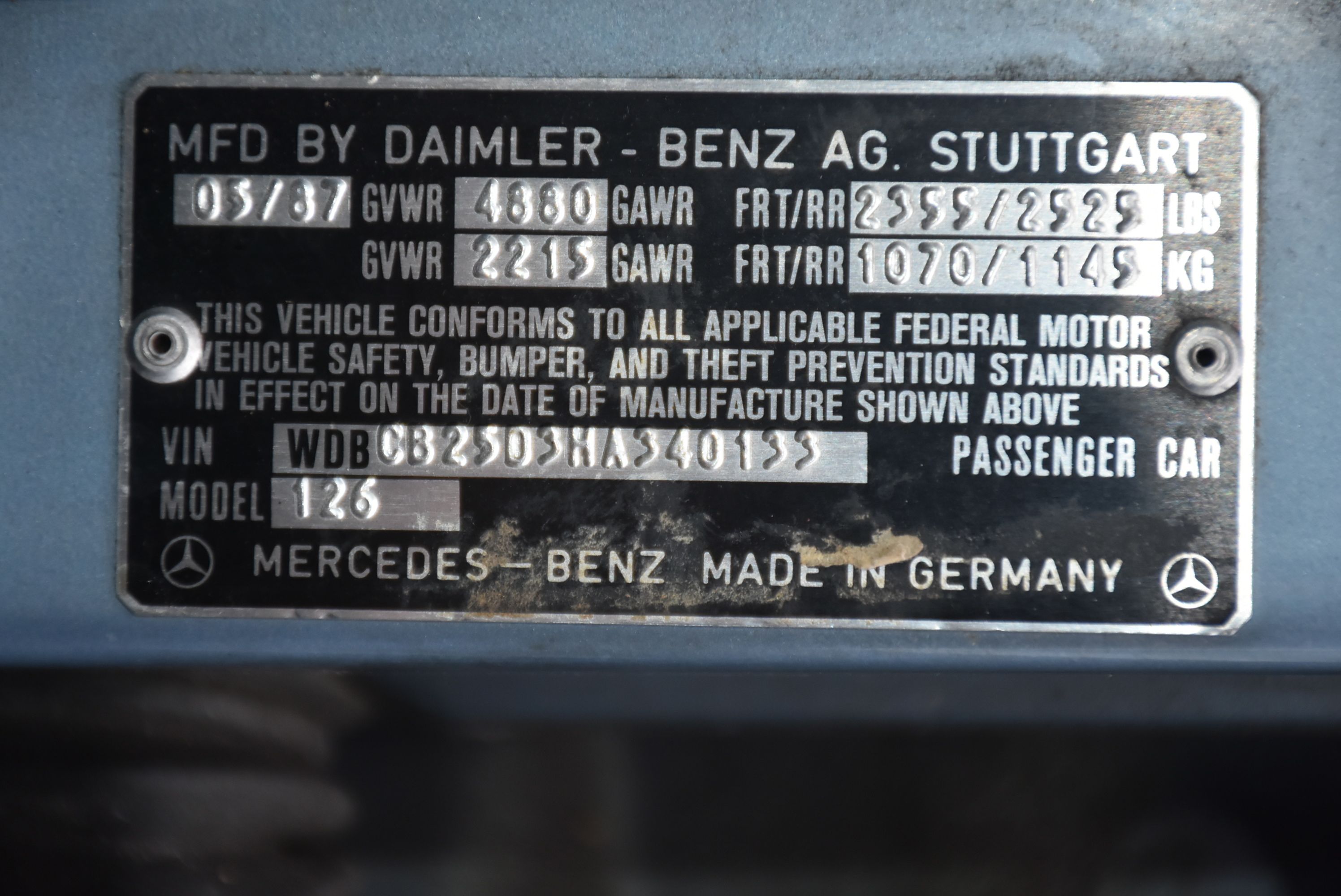 1987 Mercedes Benz 300SDL