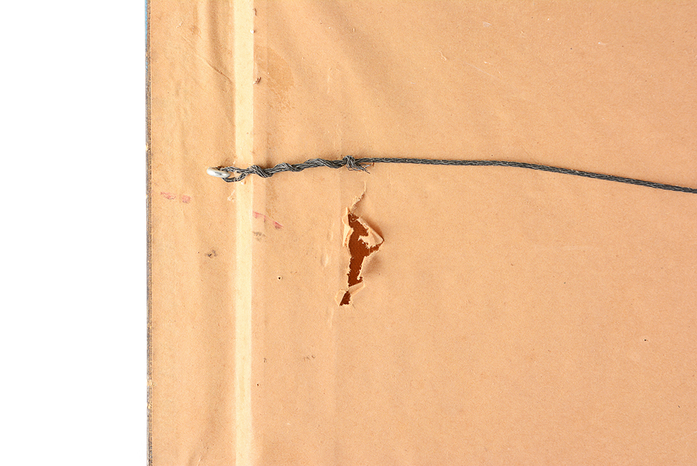 Framed Maritime Folk Art Oil Painting on Canvas