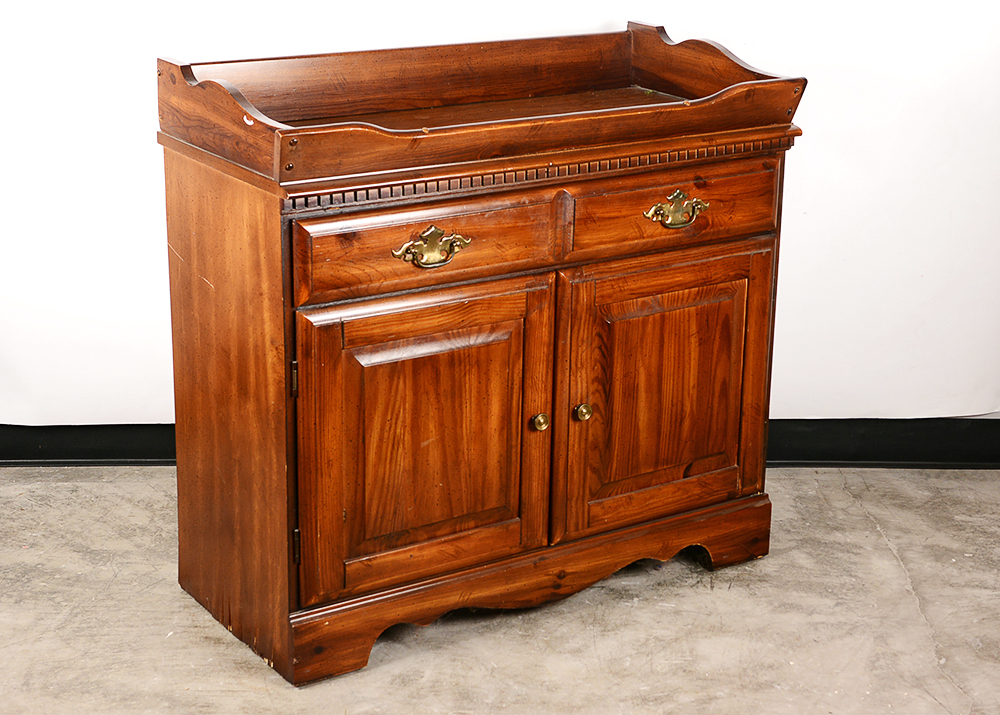 Vintage Dark Stained Pine Dry Sink