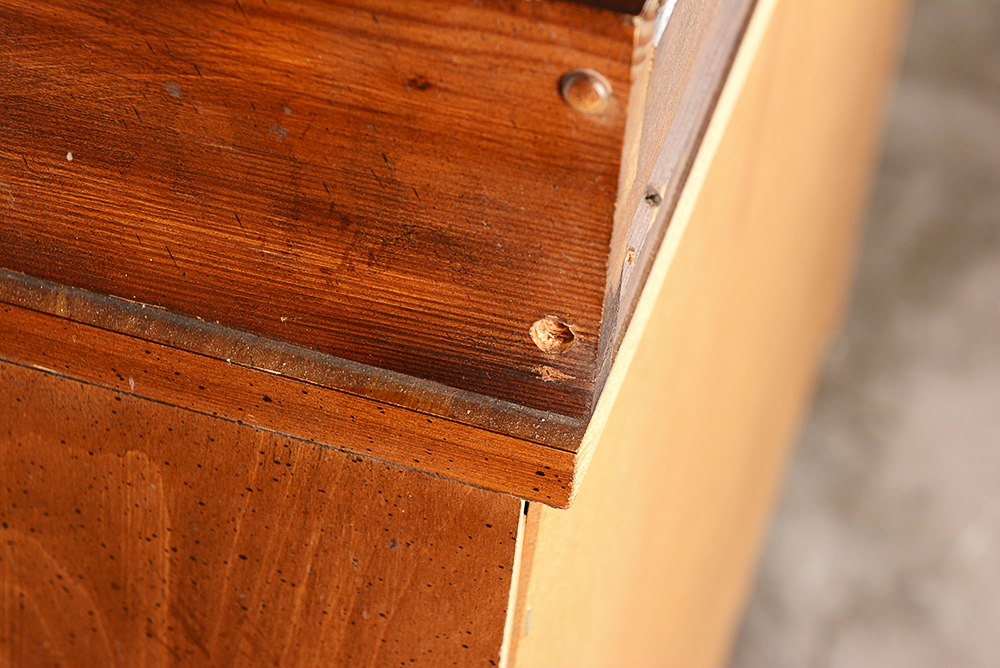 Vintage Dark Stained Pine Dry Sink