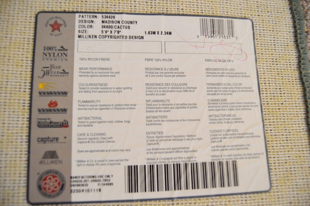 Area Rug in "Madison County" Design