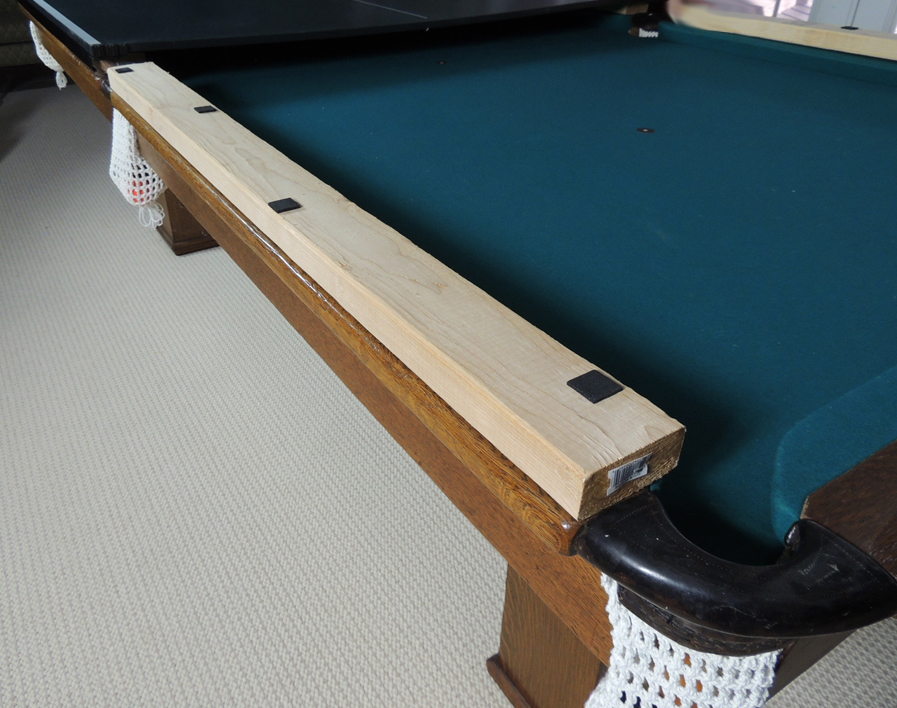 Antique Oak Brunswick Snooker Billiards Table and Accessories