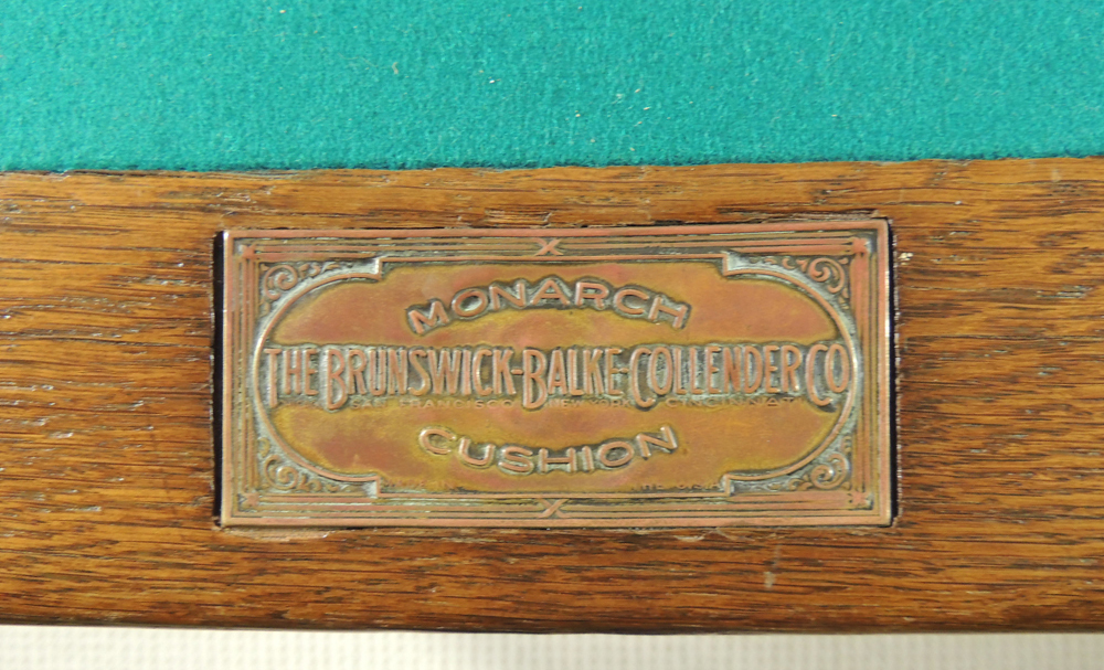 Antique Oak Brunswick Snooker Billiards Table and Accessories