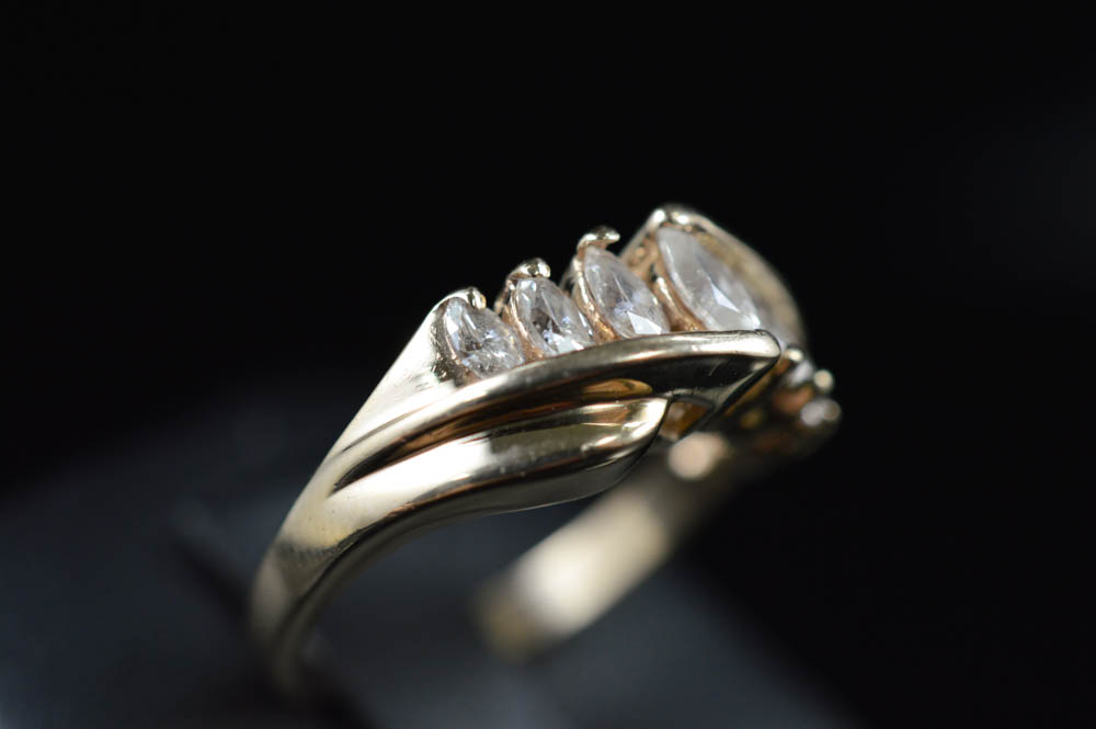 1.00 CTW Seven Diamond Marquise Anniversary Wedding Ring