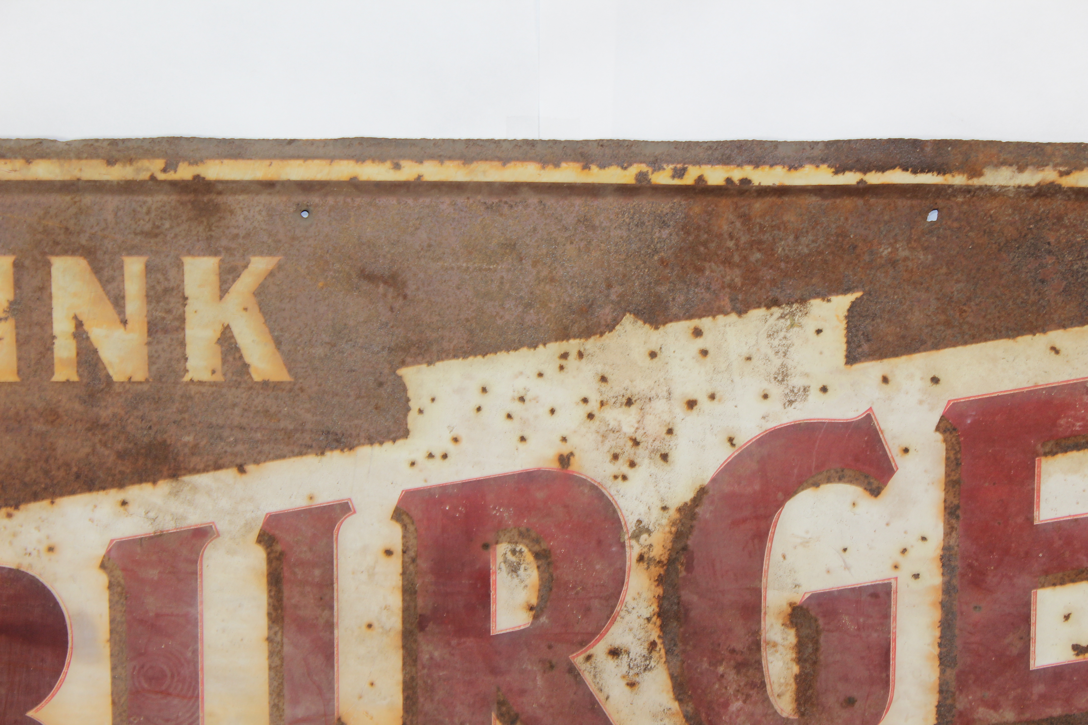 Vintage Metal Large Burger Beer Sign Cincinnati Ohio