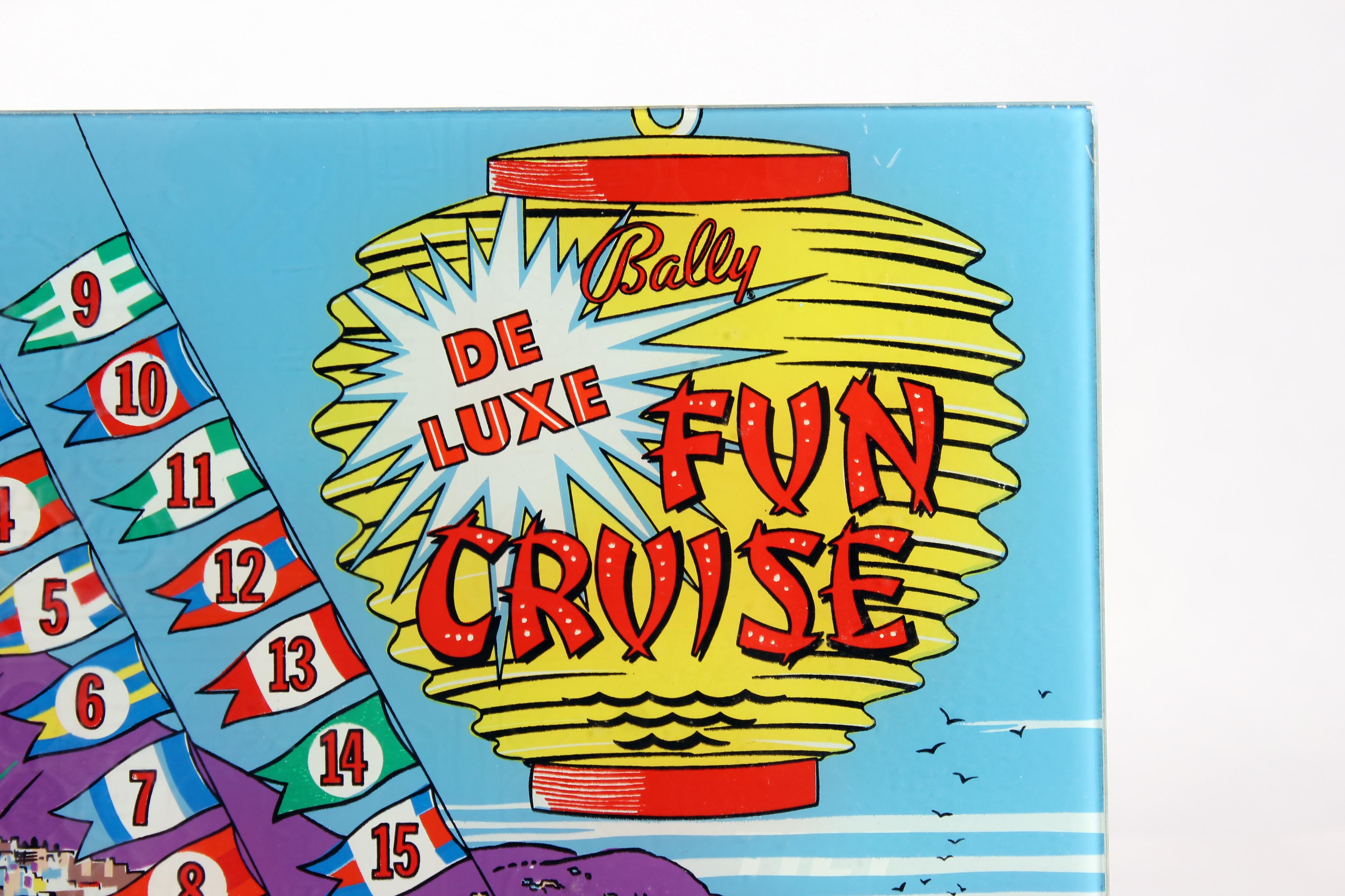 Vintage Bally Deluxe Fun Cruise Pinball Machine Backglass