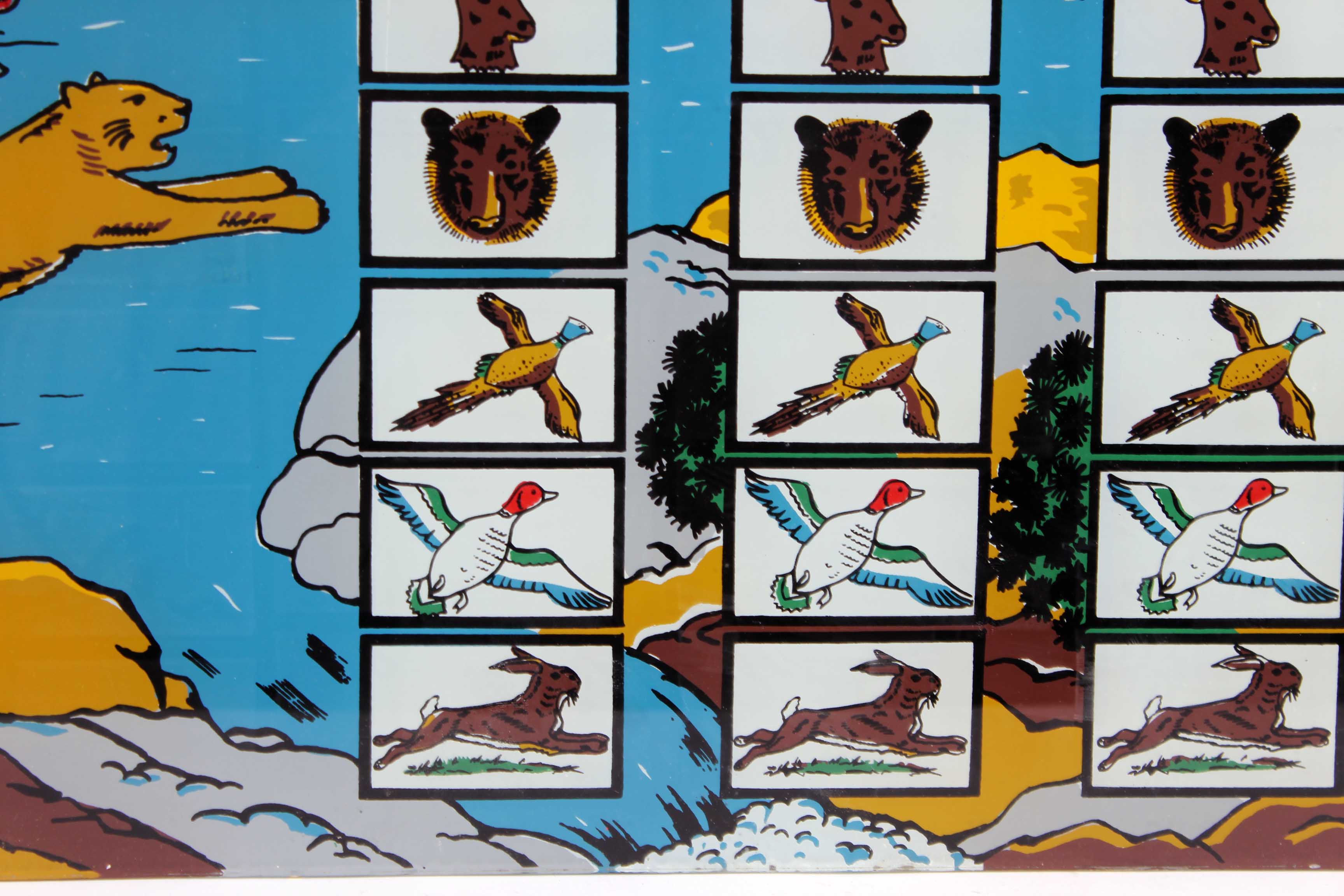 Vintage Twin Wild Cat Glass Pinball Backglass