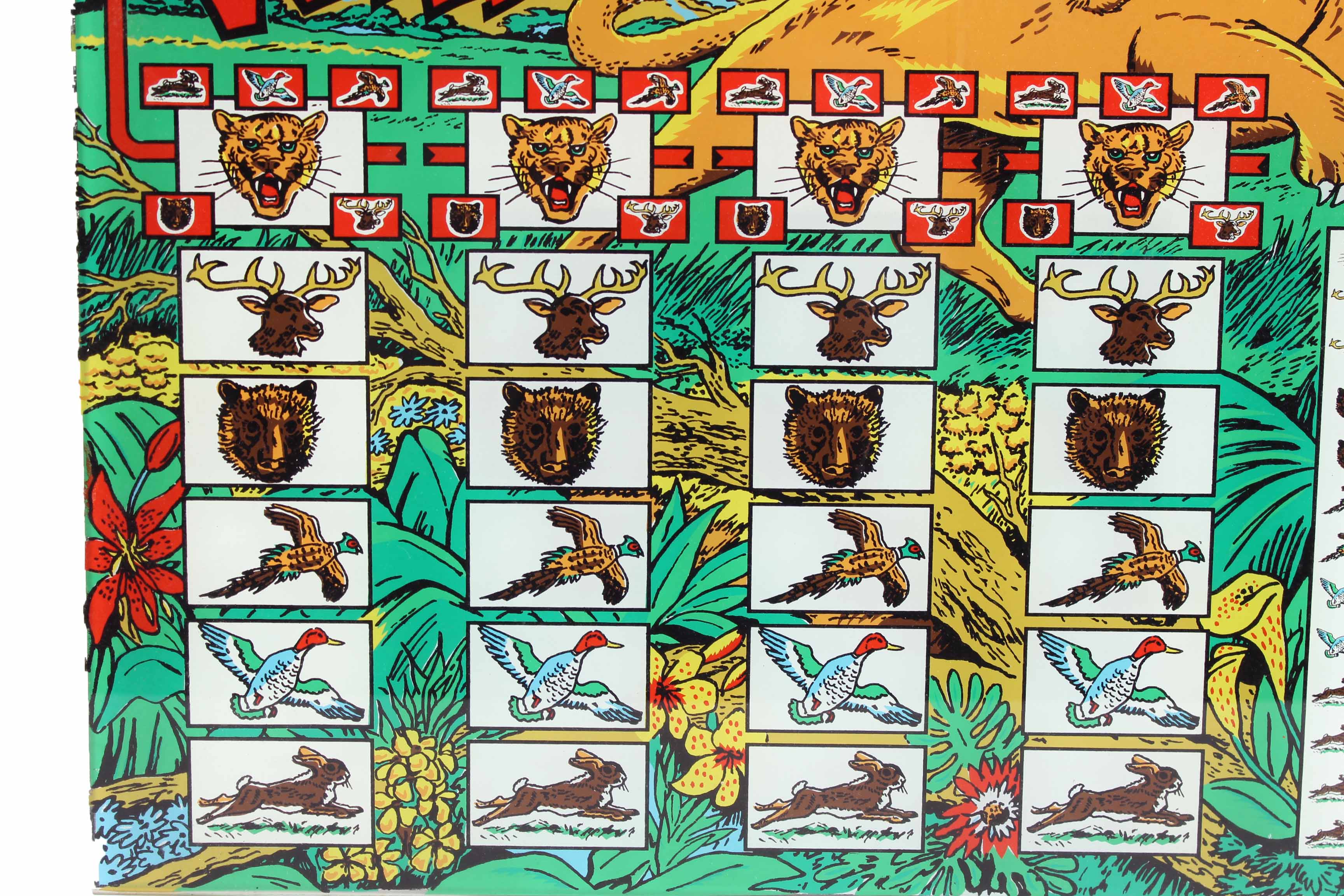 Vintage Super Wild Cat Glass Pinball Backglass