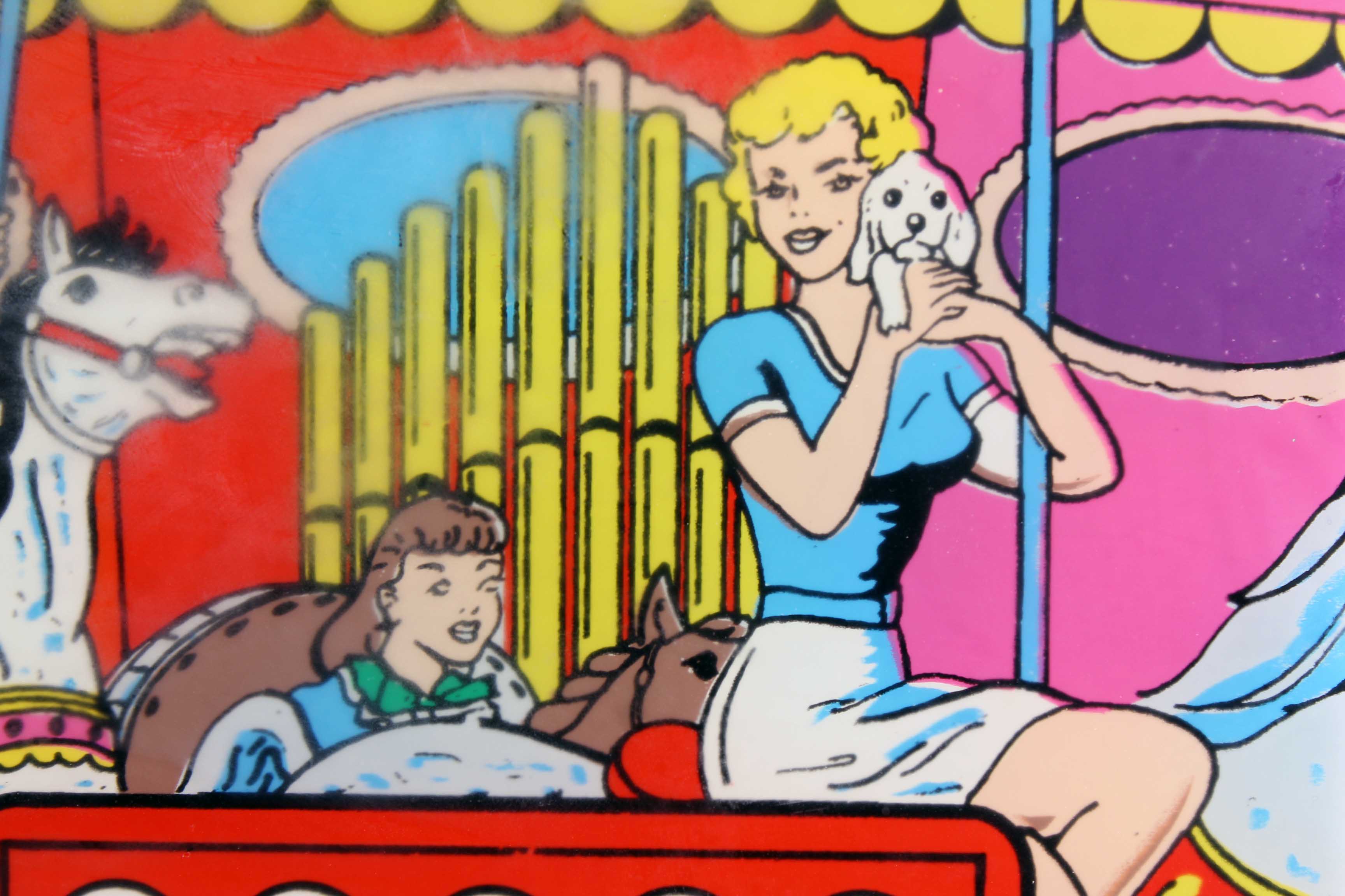 Vintage Spot 'Em Glass Pinball Backglass