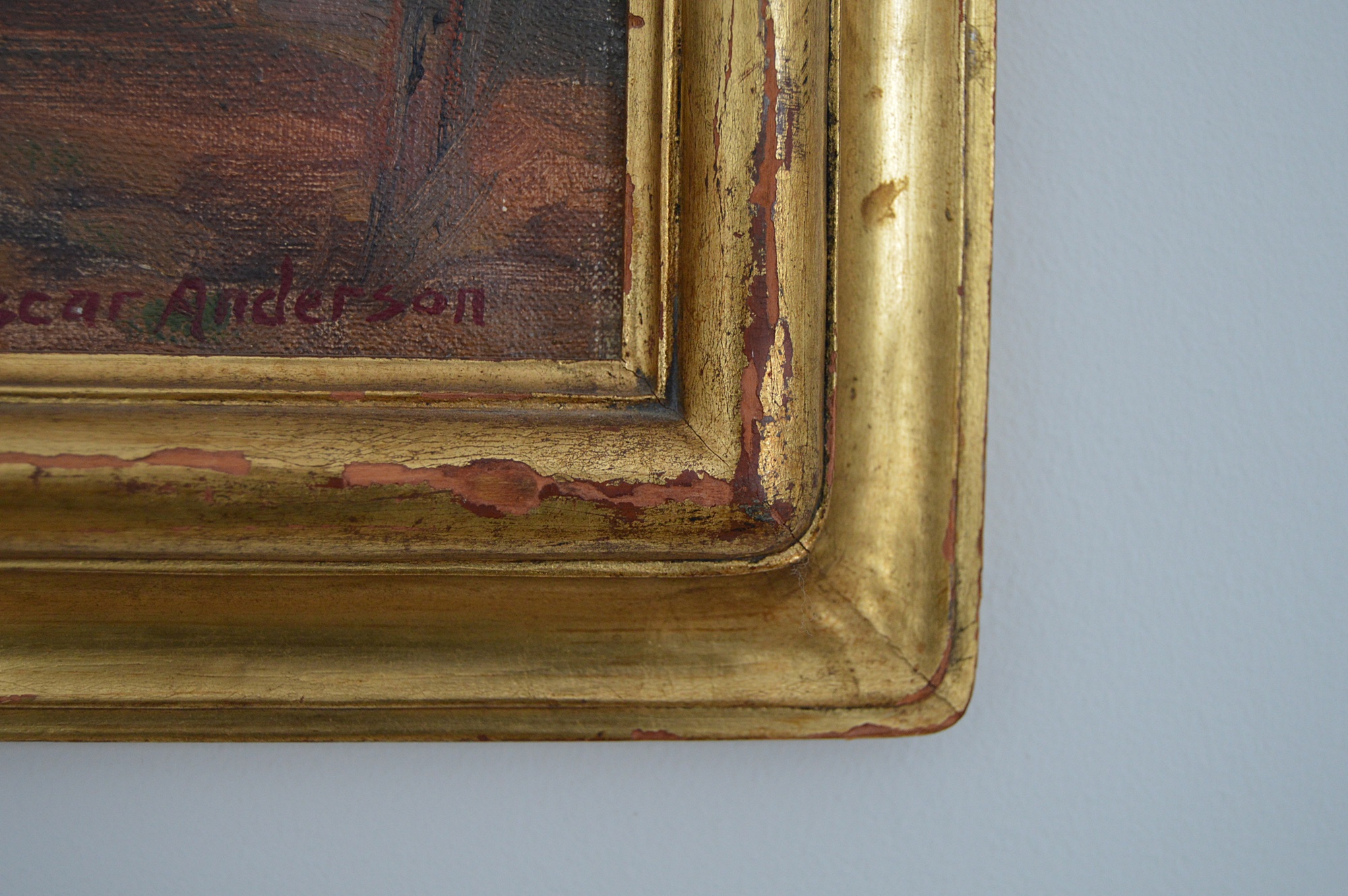 Original Signed Landscape Oil On Canvas by Oscar Anderson