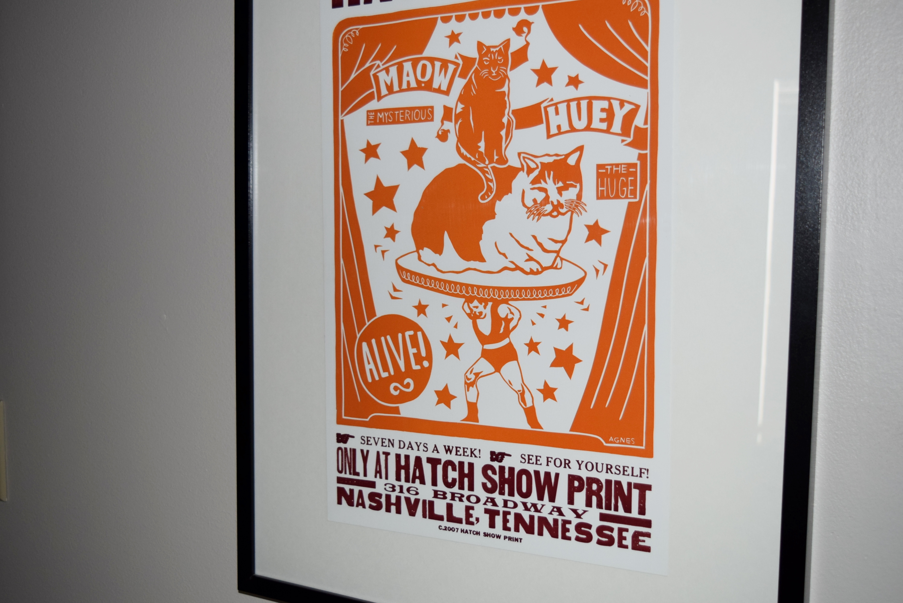 Hatch Show Print Co. Framed Poster "Hatch Cats"