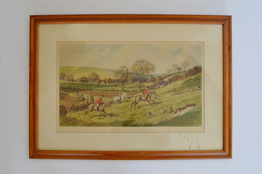 1937 R.H. Buxton Color Hunting Scene Lithograph