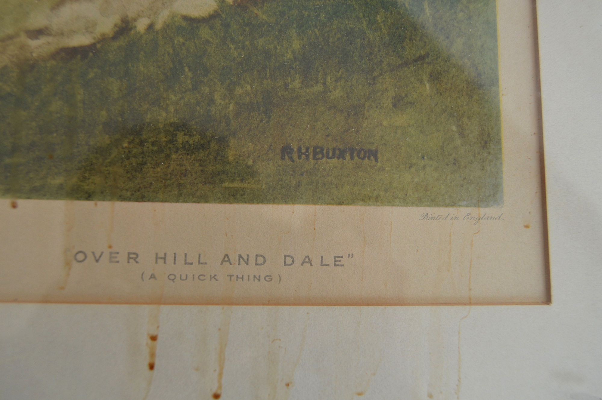 1937 R.H. Buxton Color Hunting Scene Lithograph