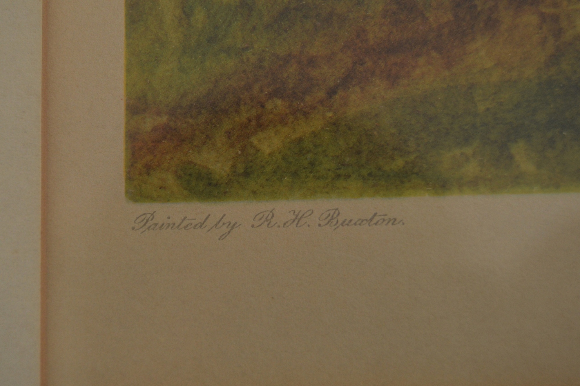 1937 R.H. Buxton Color Hunting Scene Lithograph