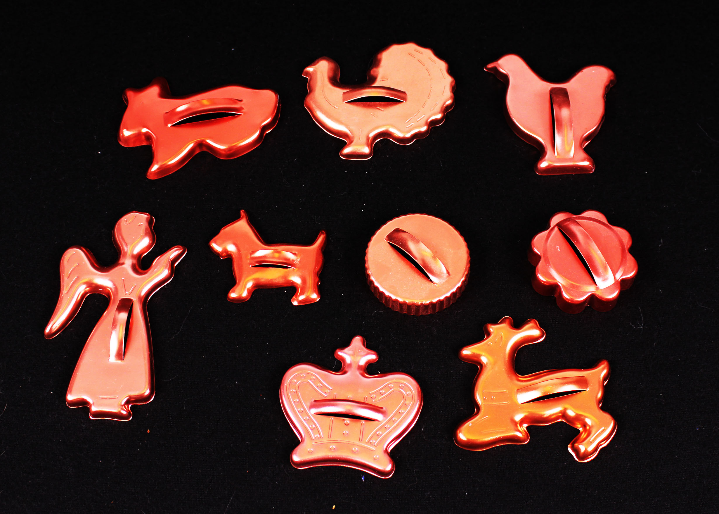 Vintage Collection of Copper Colored Cookie Cutters