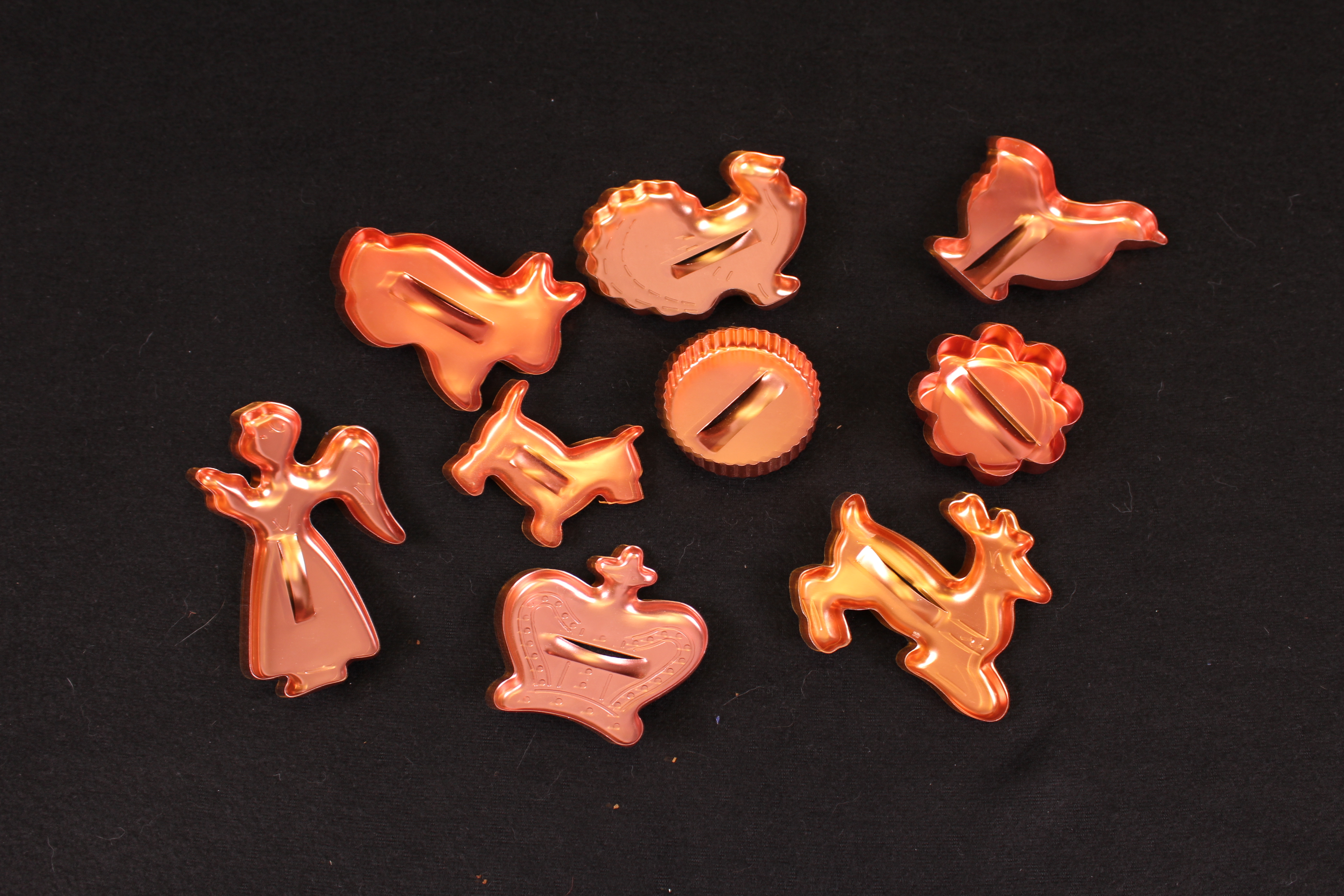 Vintage Collection of Copper Colored Cookie Cutters