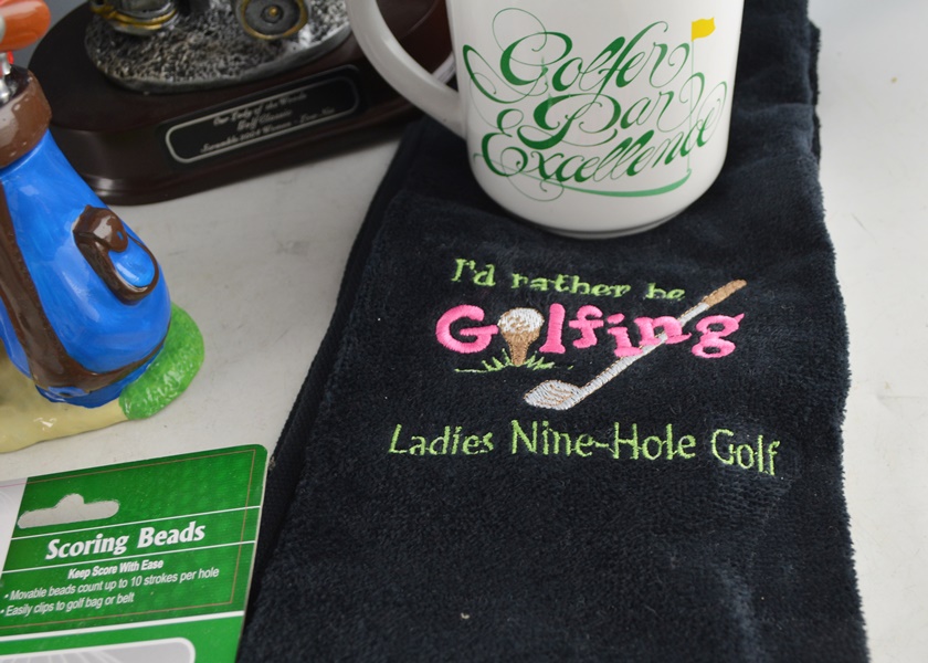 Disney Grumpy Bobblehead and Golf Accessories