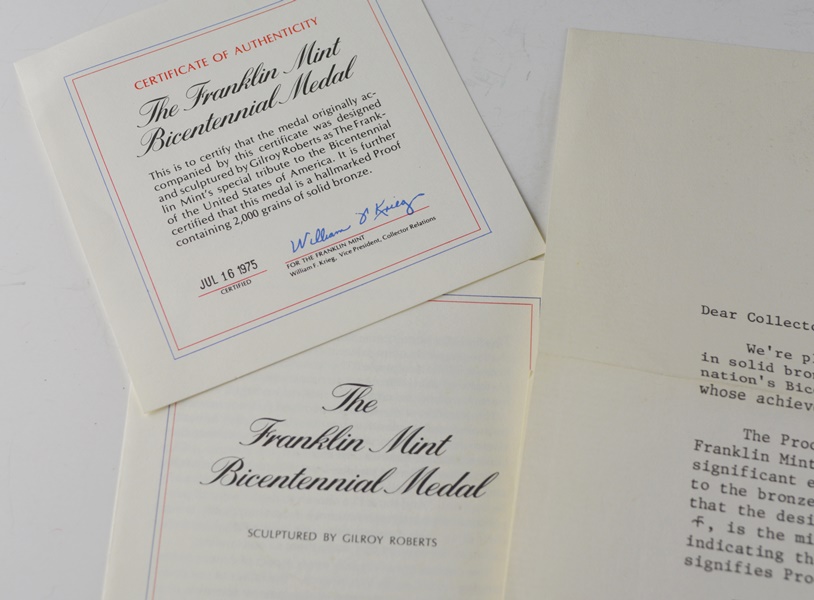 Solid Bronze Franklin Mint Bicentennial Medal