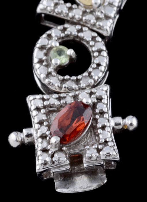 Sterling Silver Bracelet with Semi-Precious Stones