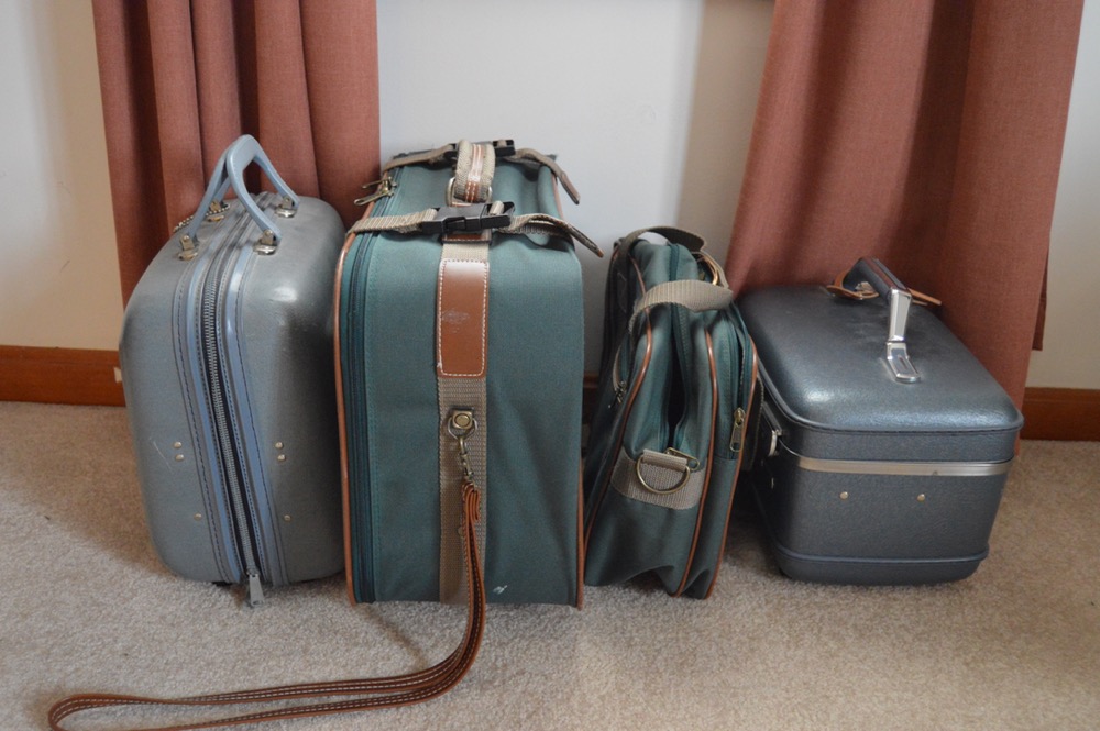 Luggage and Bowling Bowl