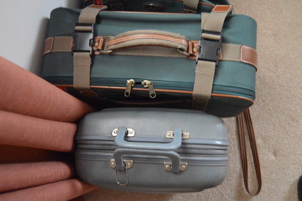 Luggage and Bowling Bowl
