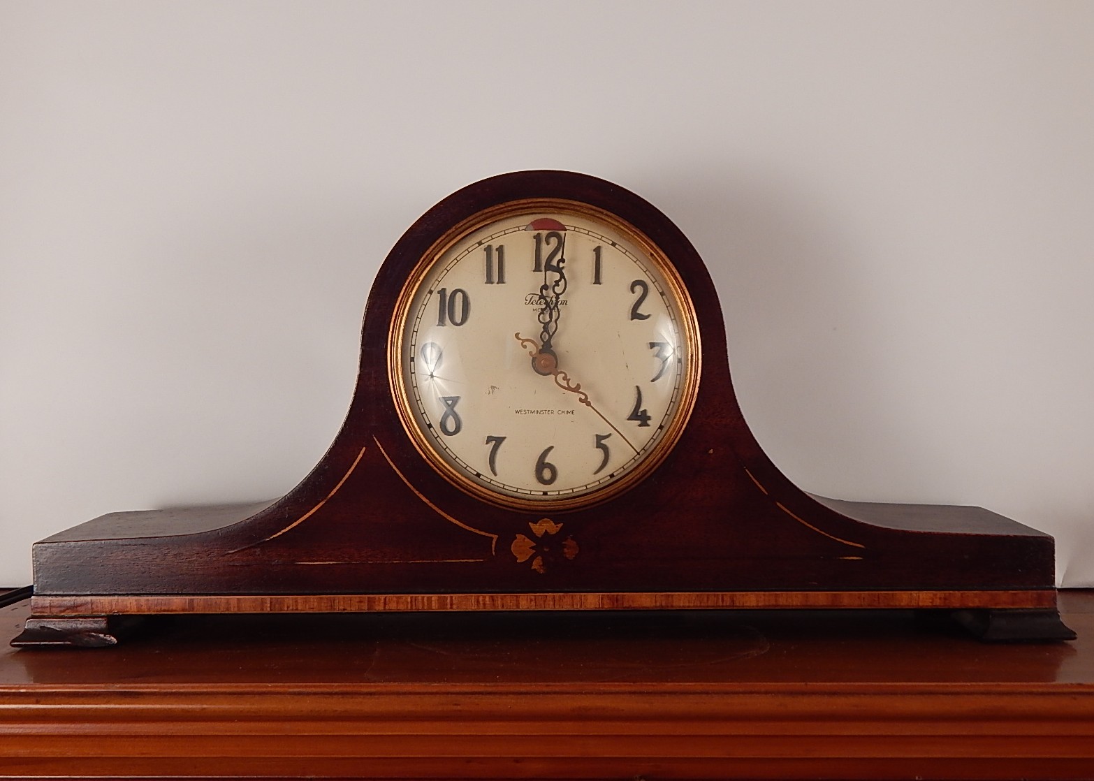 Vintage Telechron Mahogany Electric Mantel Clock