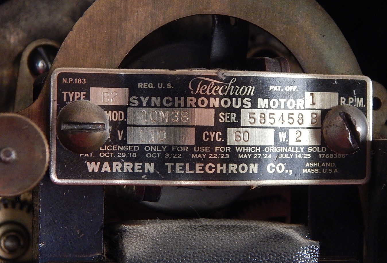 Vintage Telechron Mahogany Electric Mantel Clock