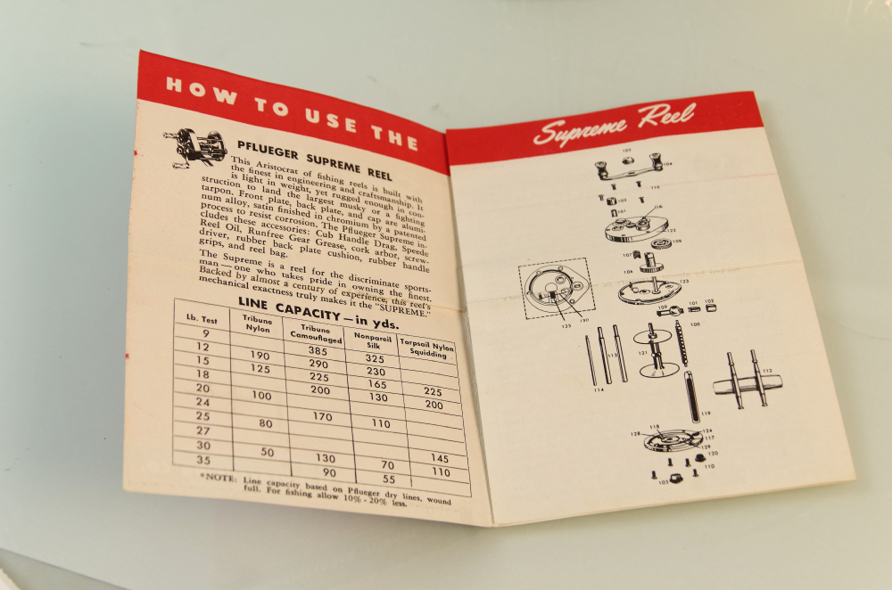 Pfleuger Supreme No. 1573 Vintage Fishing Reel with Box and Pouch