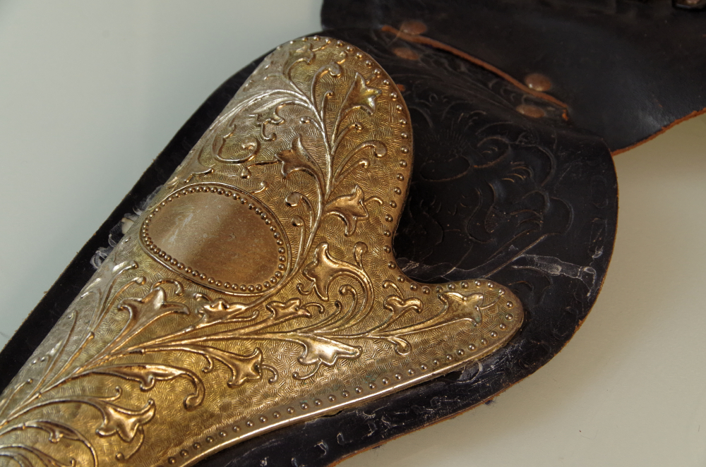 Vintage Mid Century Hubley Colt .45 Cap Guns and Holster Set