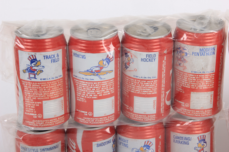 Set of 1981 Los Angeles Olympic Committee Coca-Cola Cans