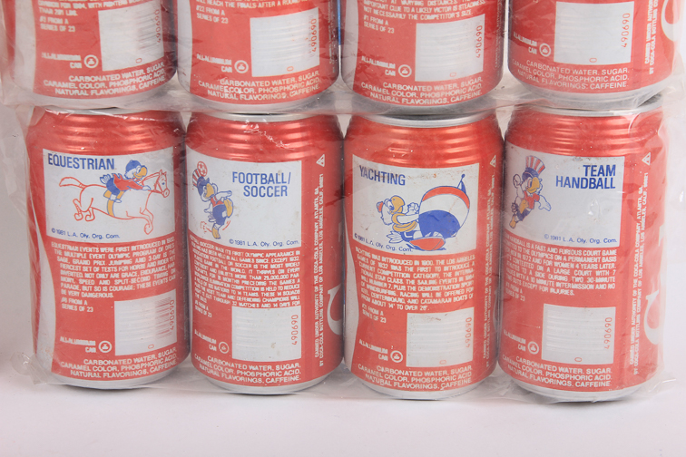 Set of 1981 Los Angeles Olympic Committee Coca-Cola Cans